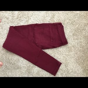 Burgundy skinny pants